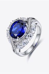 5 Carat Lab-Grown Sapphire Platinum-Plated Ring - Shah S. Sahota